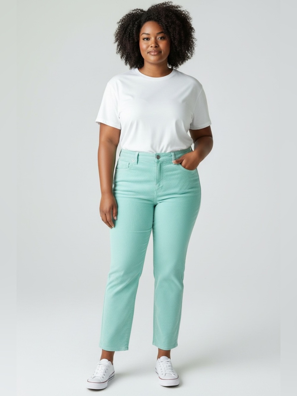American Eagle Corduroy Hi Rise Mint Mom Jeans Size 16 NWT